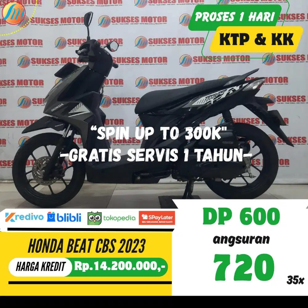 HONDA BEAT CBS 2023 KREDIT DP 600RB ANGSURAN SANGAT RENDAH BERGARANSI