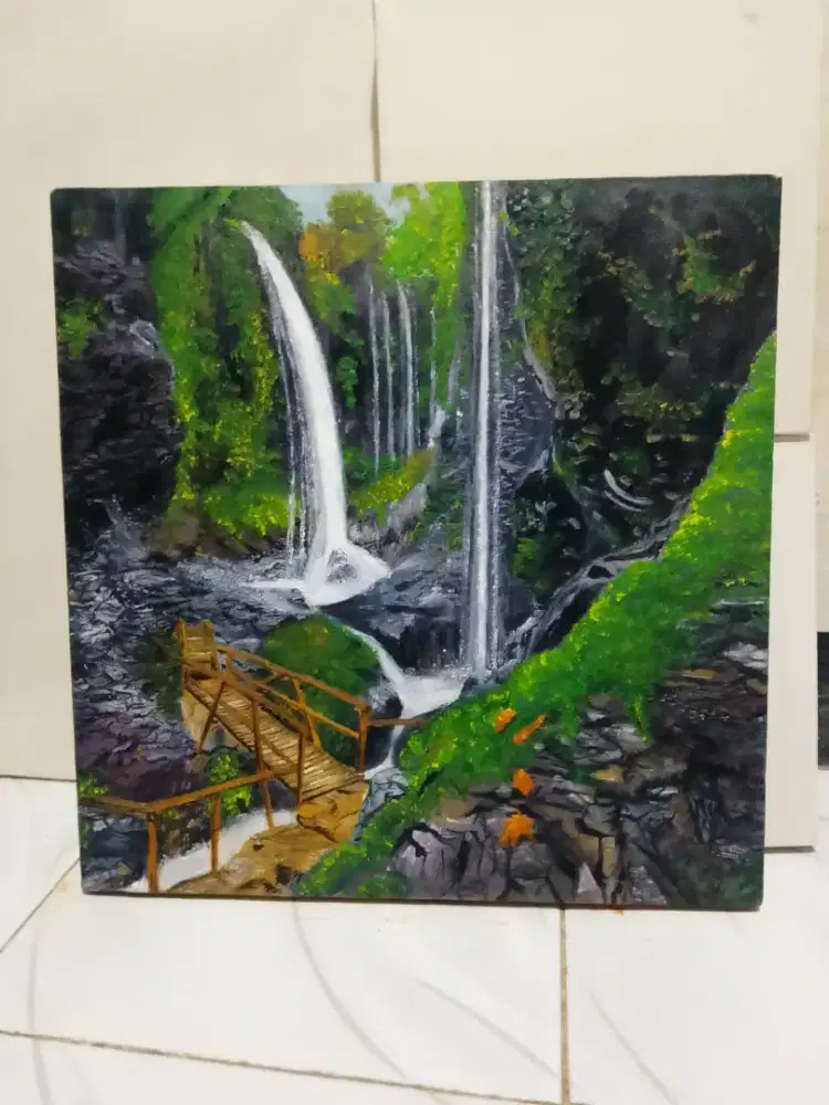 Lukisan Curug/air terjun 40x40