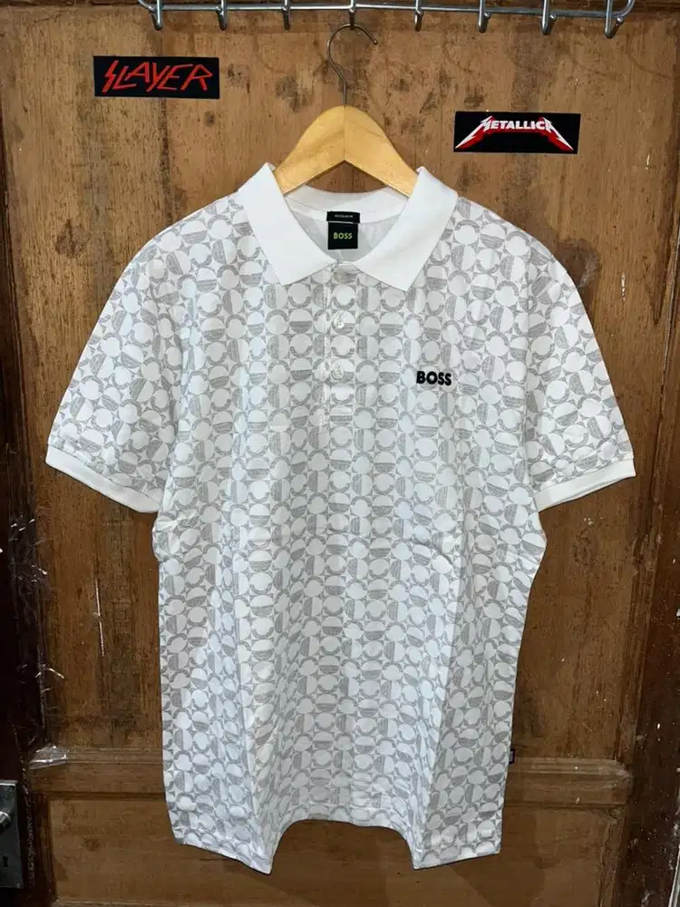 Kaos polo boss putih