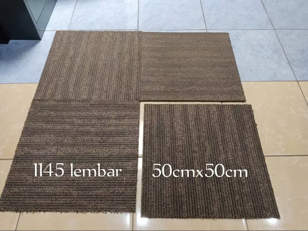 Karpet tile Coklat 50cmx50cm second berkualitas siap pakai