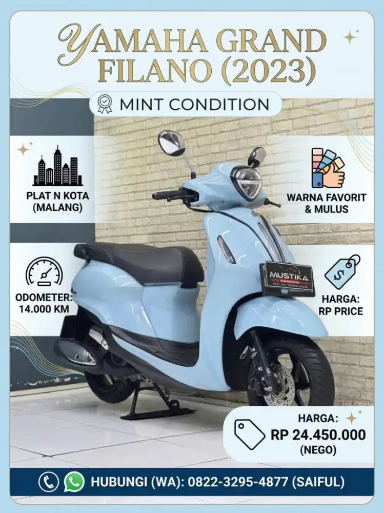 Perfect Condition!!Yamaha Grand Fillano 2023 N Kota Mulus-Mustika