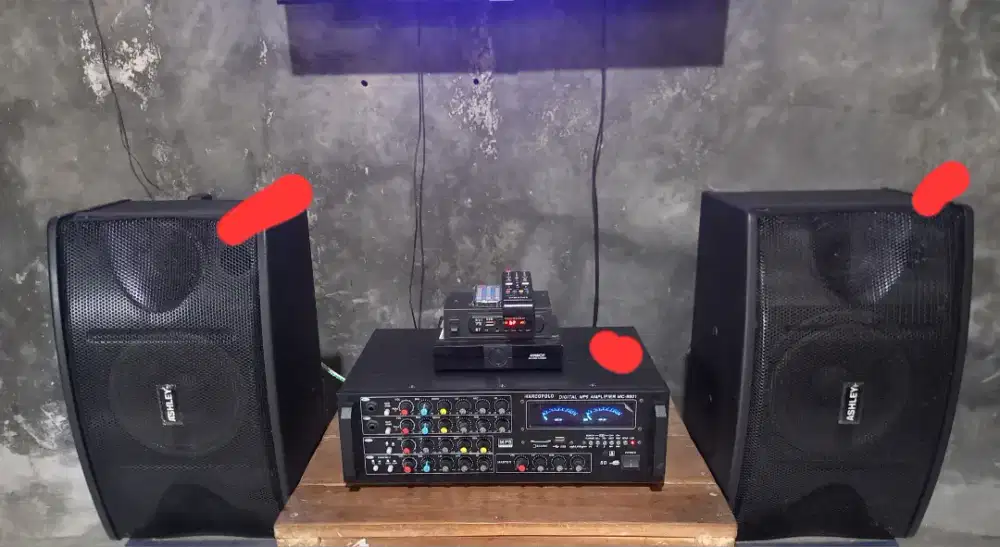 Amplifier mixer+speaker 8inch