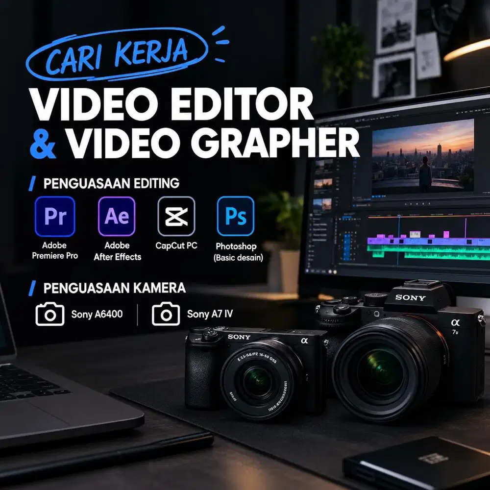 Cari Kerja Digital Marketing / Video Grapher & Editing / Lainnya