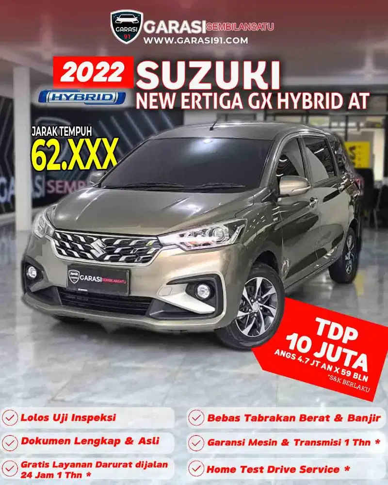 ‼️TDP 10 JT Suzuki Ertiga GX Hybrid AT 2022 Record