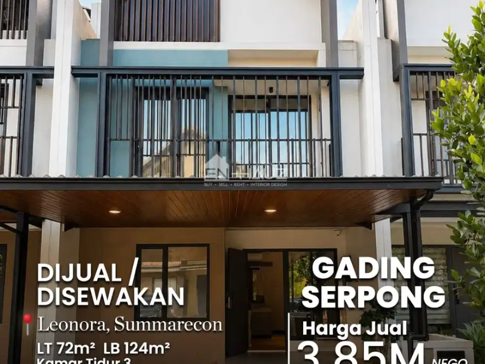(MC) DIJUAL ATAU DISEWAKAN RUMAH LEONORA SUMMARECON, GADING SERPONG