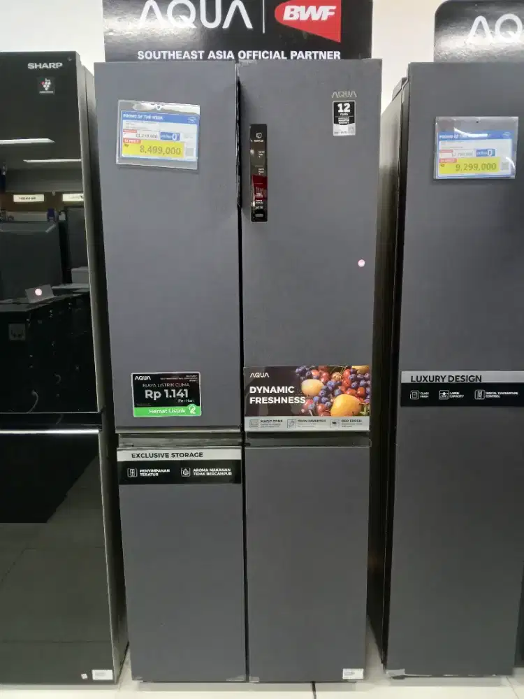 KULKAS AQUA REFRIGERATOR >2 DOOR 425L DARK BLUE