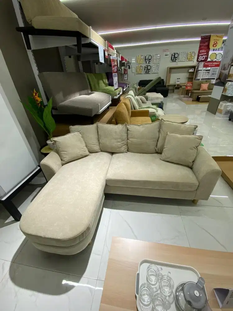 JUAL MURAH SOFA L MOREL BEIGE SELMA CILEGON