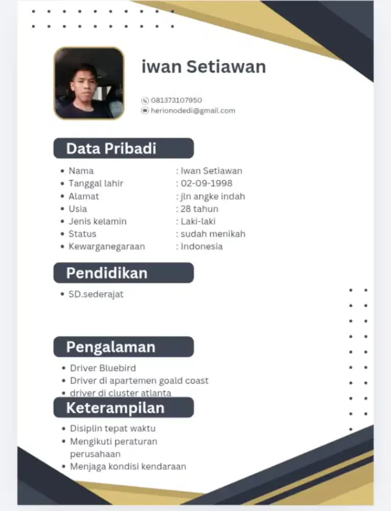 Cari kerjaan driver pribadi