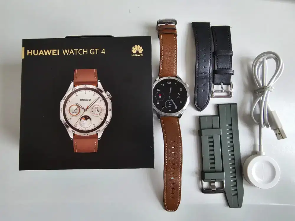 Huawei watch gt 4 brown Fullset bonus strap hijau original huawei