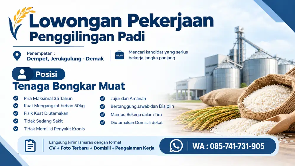[ Lowongan Pekerjaan Selepan padi ] Dibutuhkan Segera!!
