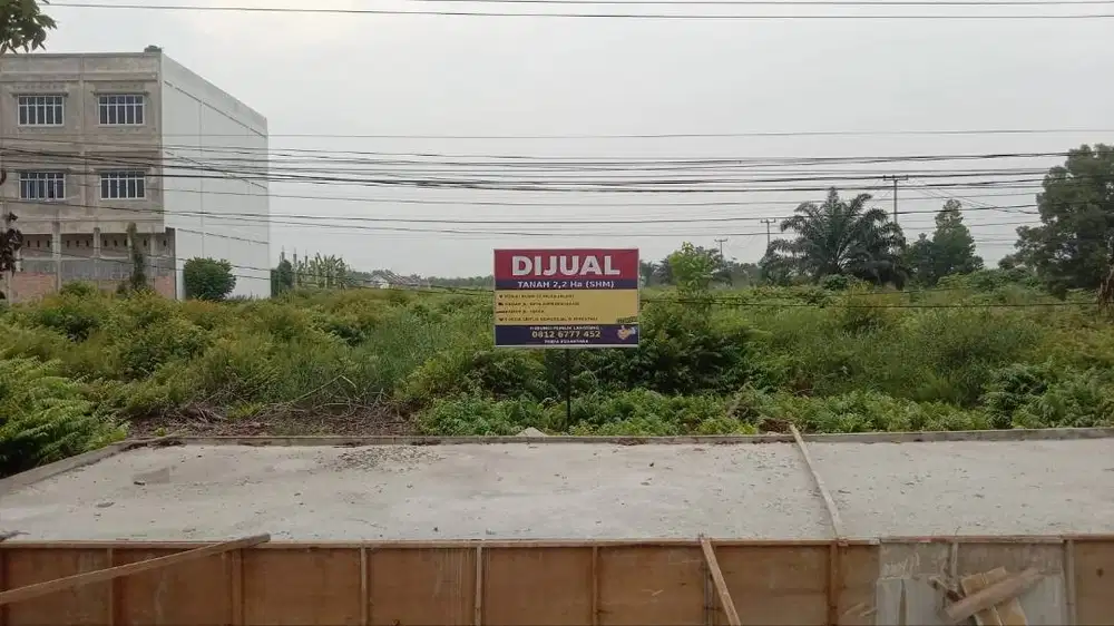 Tanah 2,2 Ha SHM Hook 2 Muka Jln Rimbo Panjang Pekanbaru 600rb/m