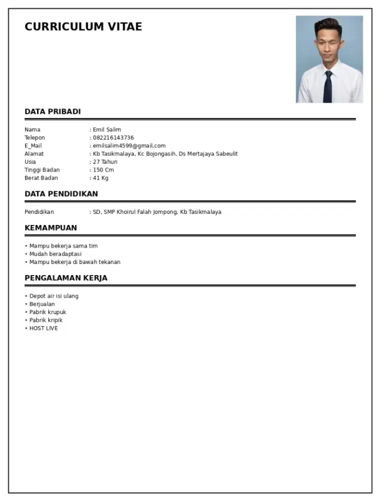 info loker modal ktp