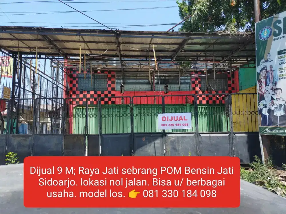 DIJUAL CPT Bgn Komersial Jln Raya Jati 65,Sidoarjo Sebrang Pom Bensin