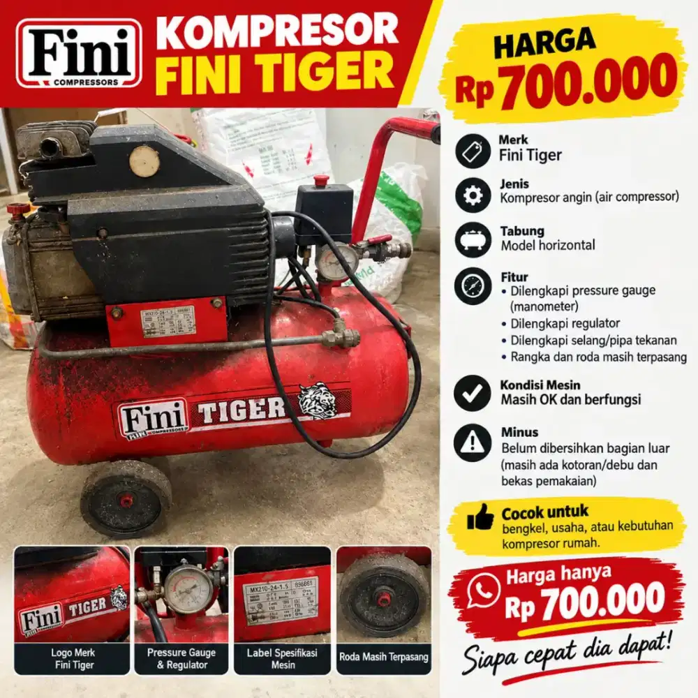 Mesin Kompresor Angin Fini Tiger