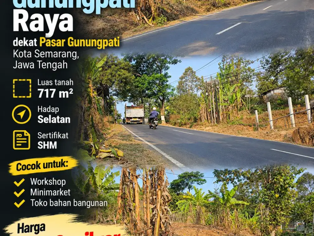 Gunungpati Raya, Pandean, dekat Pasar Gunungpati, Semarang