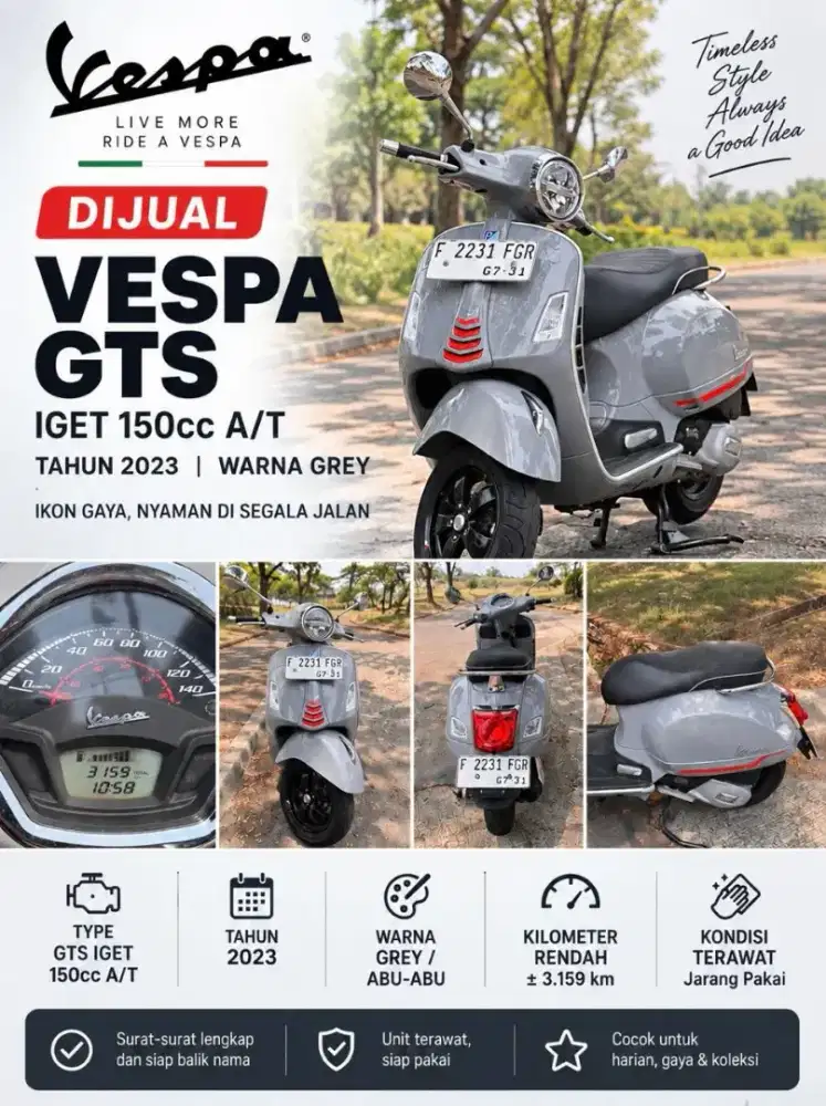 for sale gts 150 cc plat jakarta siap balik nama