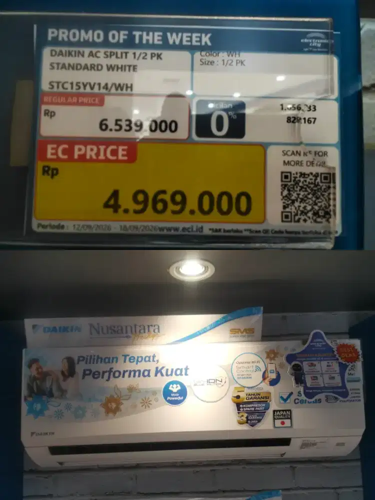 DAIKIN AC SPLIT 1/2 PK STANDAR WHITE