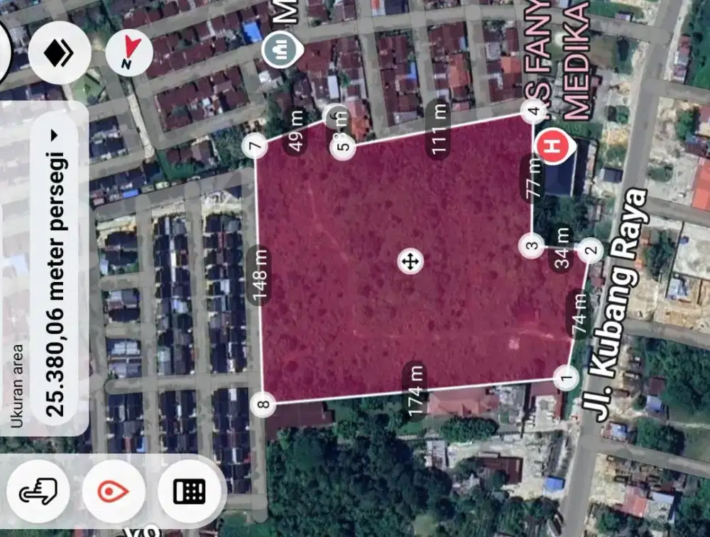 Jual tanah kosong tepi jln raya
