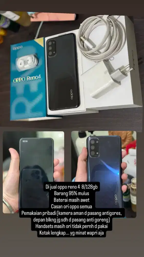 DIJUAL OPPO RENO 4 8/128 GB FULL BOX