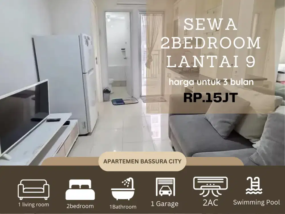 Sewa 2kamar samping Mall full furnish Apartemen bassura city