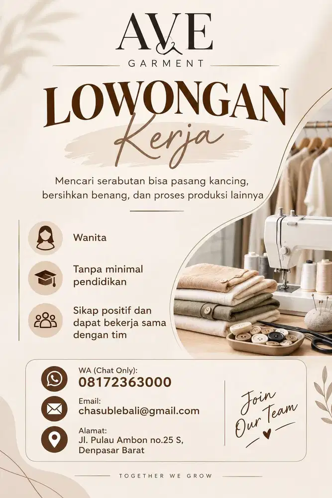 Dicari Serabutan Produksi