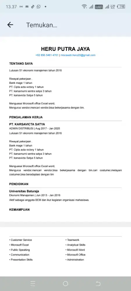 Lamaran pekerjaan