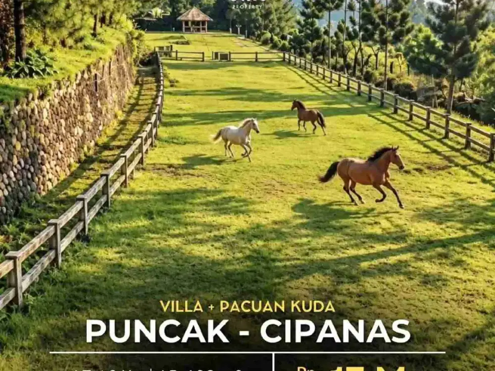 Cipanas Puncak Villa & Horse Stable Furnished Halaman Luas Mountain View