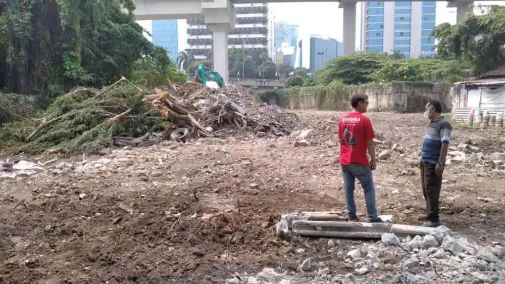 Turap galian pondasi land clearing bongkar bangunan gedung