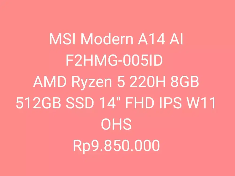 MSI Modern A14 AI F2HMG-005ID