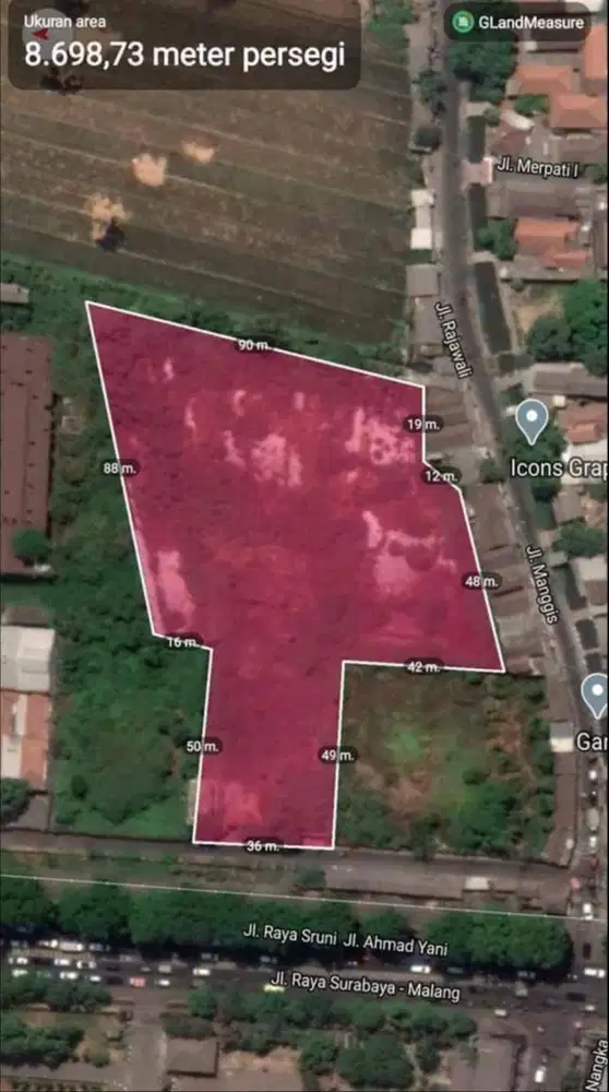 Dijual Tanah Strategis 0 Jalan Raya Seruni Gedangan Sidoarjo