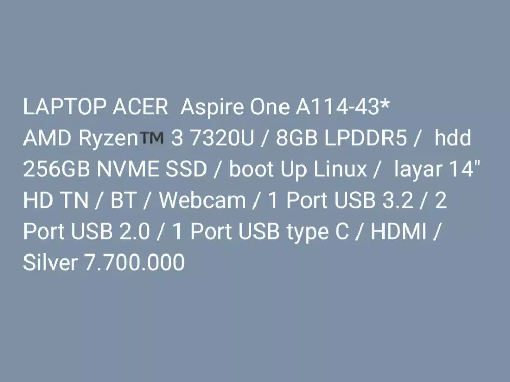 ACER A114-43 AMD RYZEN3