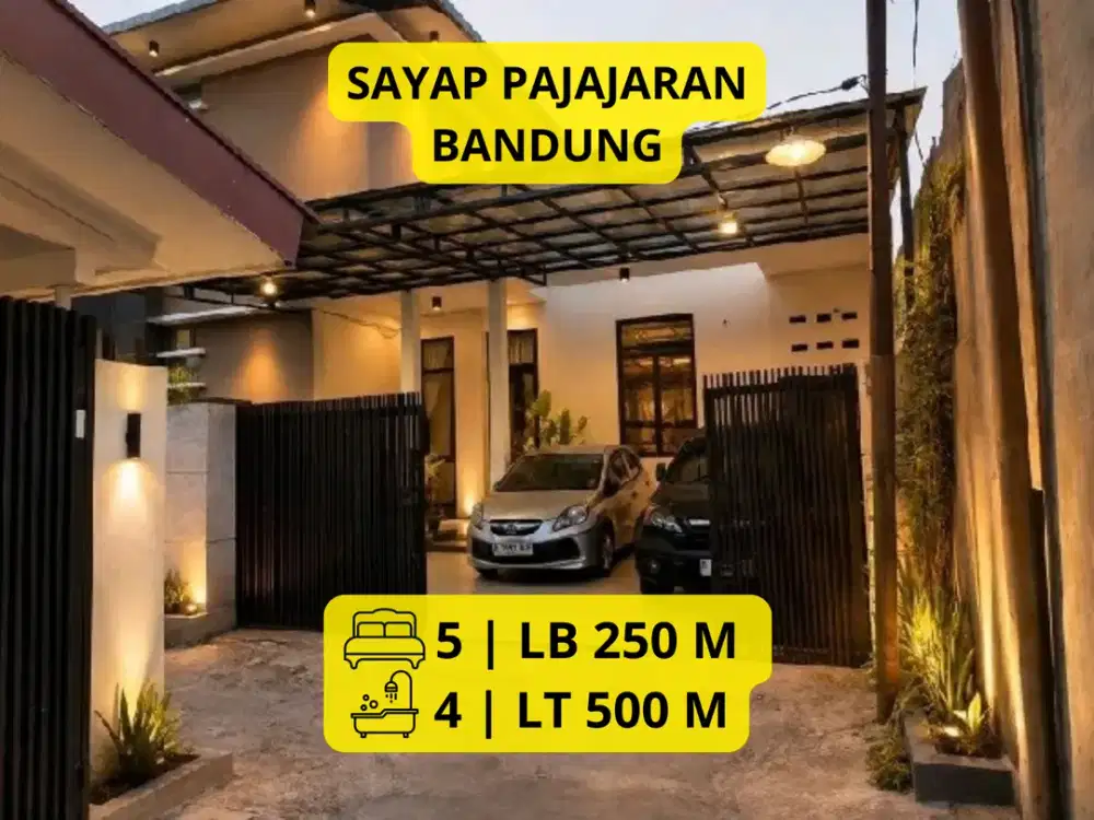 DIJUAL RUMAH MEWAH MODERN SAYAP PAJAJARAN BANDUNG Lokasi Premium Dekat Alun-Alun Cicendo • 2 Lantai  LT 500 m