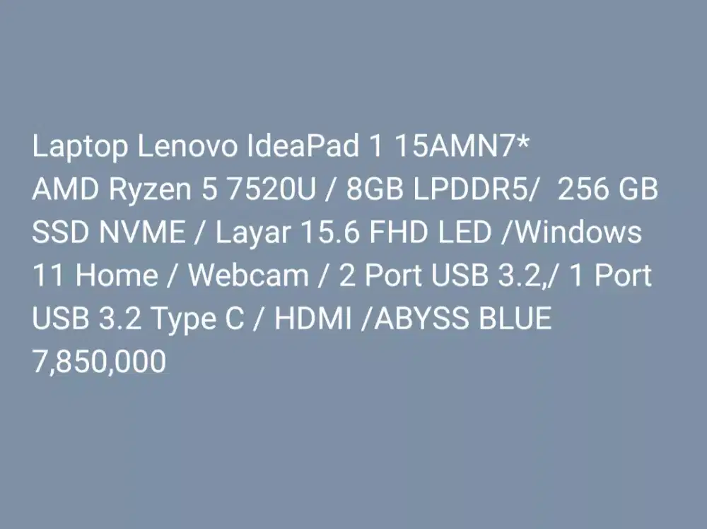 Laptop Lenovo IdeaPad 1 15AMN7