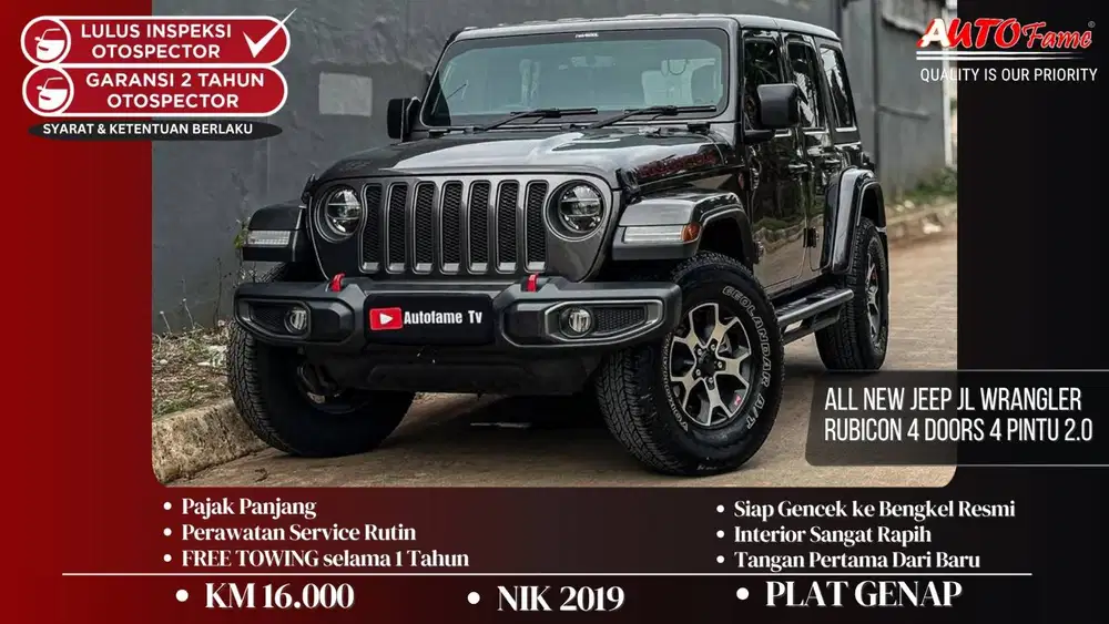 KM16RB Jeep JL Wrangler Rubicon 4 Doors 4 Pintu 2.0 NIK 2019 Granite C
