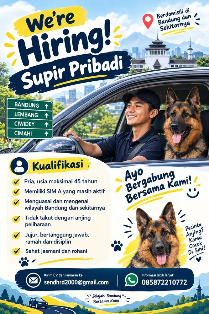 Sopir Pribadi & Perawat Anjing (Driver & Dog Handler)