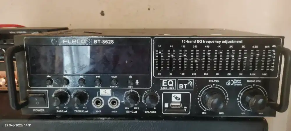 Jual 3 amplifier merek fleco BT 8628, MKC KIMISO BT-198E, dan subwofer