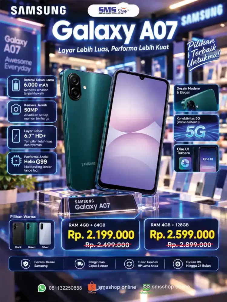 SAMSUNG A07 4/64 KREDIT TANPA DP TANPA BI CHECKING