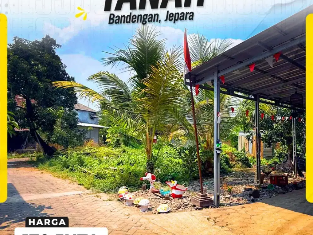 DIJUAL TANAH PEKARANGAN HOOK MURAH STRATEGIS DEKAT PANTAI DI BANDENGAN, JEPARA