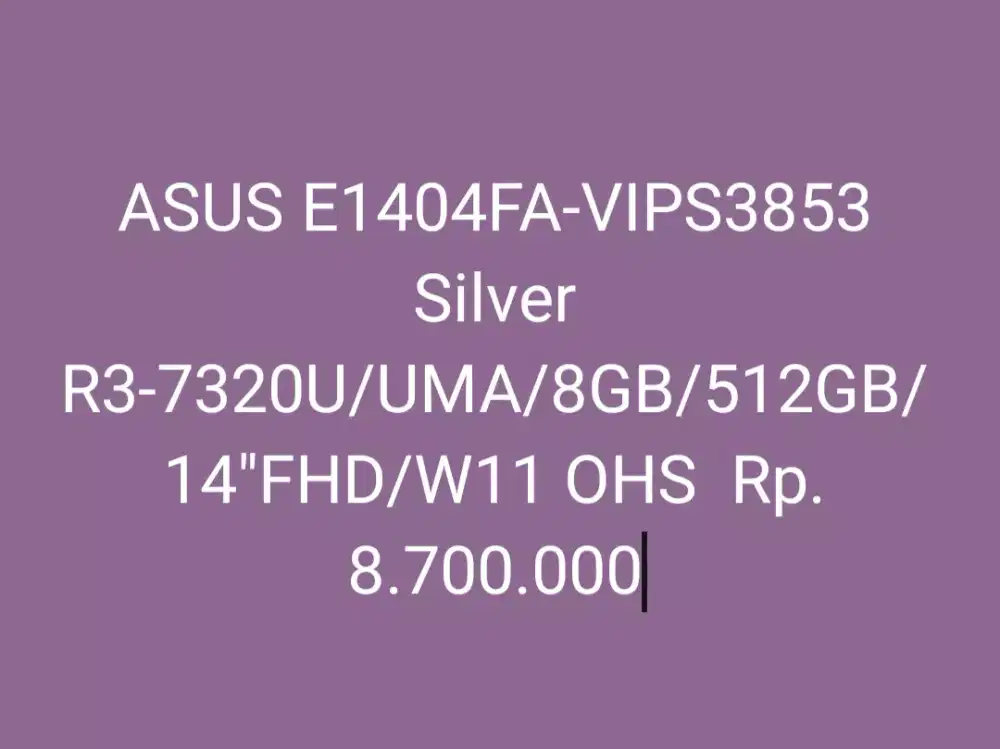 ASUS E1404FA-VIPS3853 Silver