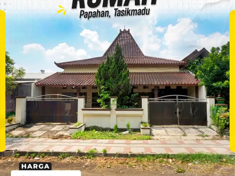 DIJUAL RUMAH MEWAH NUANSA JOGLO ETNIK DI JL. A. YANI, PAPAHAN, TASIKMADU, KARANGANYAR