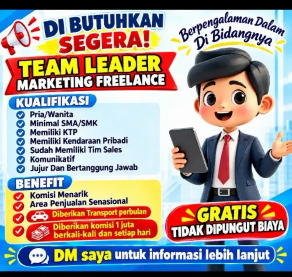 Dibutuhkan leader marketing free line