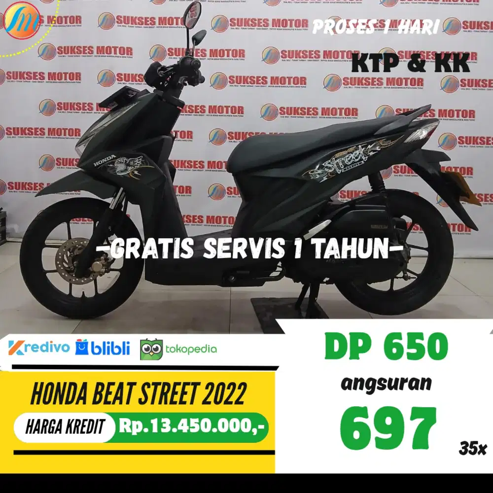 DP PROMO 650RB HONDA BEAT STREET 2022 ANGSURAN SANGAT RENDAH PAJAK ON