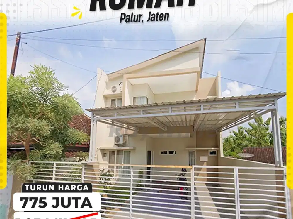 Dijual Rumah 2 Lantai Bangunan Modern Siap Huni di Palur Dekat Kampus UNS