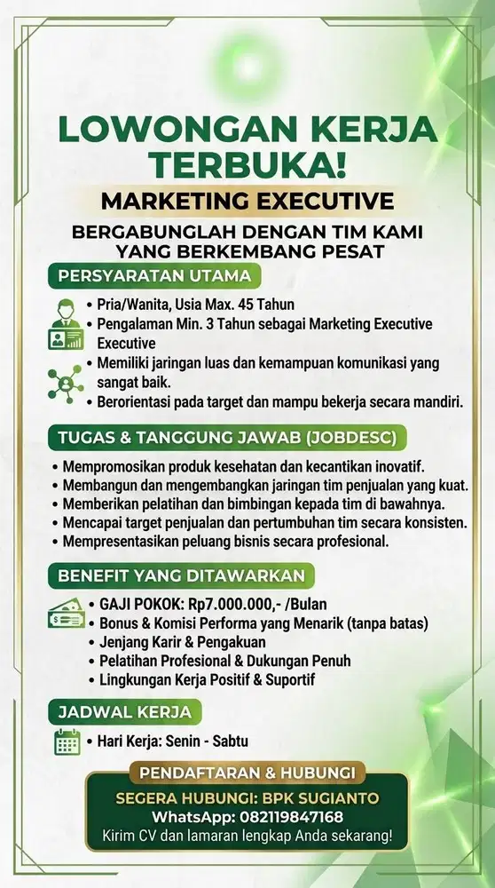 lowongan marketing