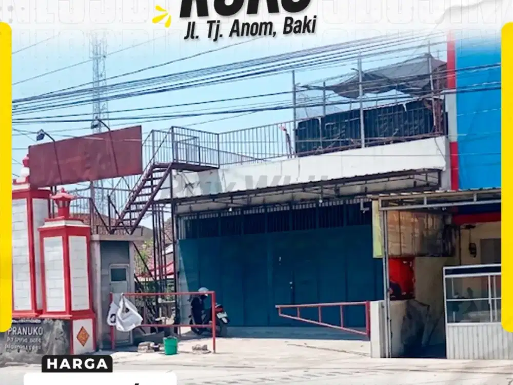 Disewakan Ruko Strategis di Baki, Sukoharjo