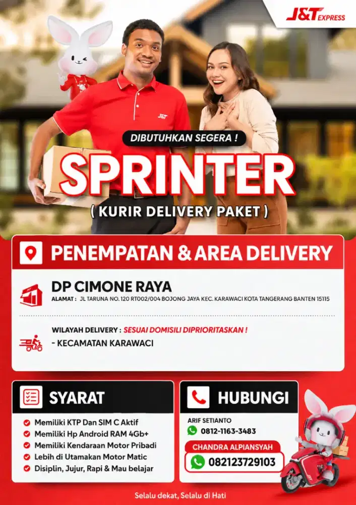 DI BUTUH 10 ORANG KURIR/SPRINTER DELIVERY