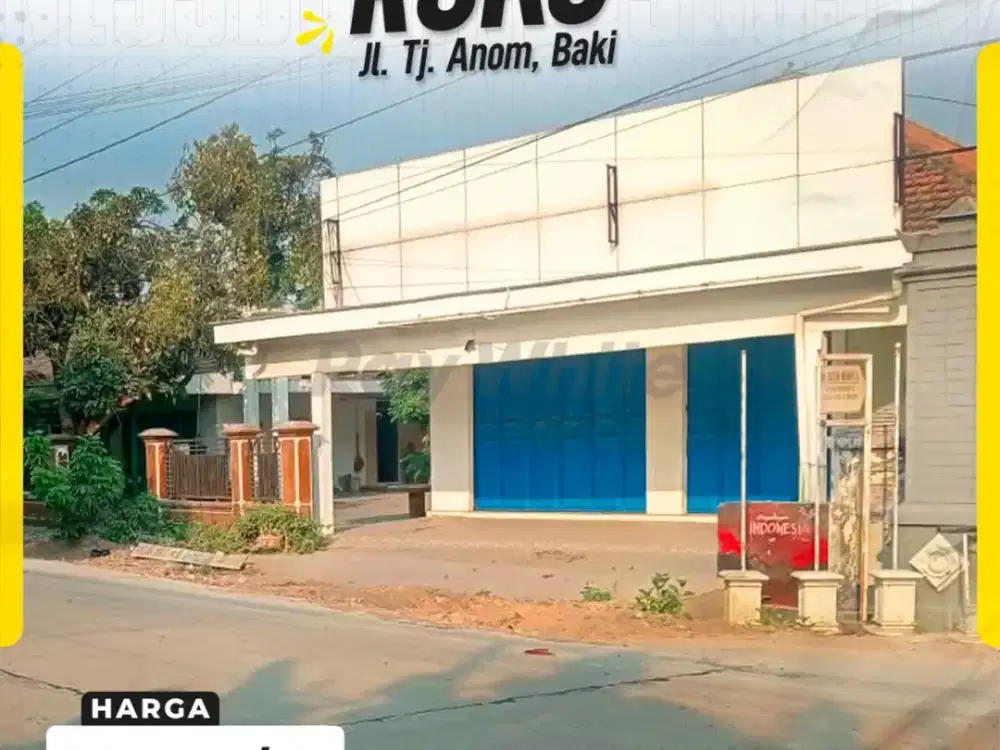 Disewakan Ruko Strategis di Baki, Sukoharjo