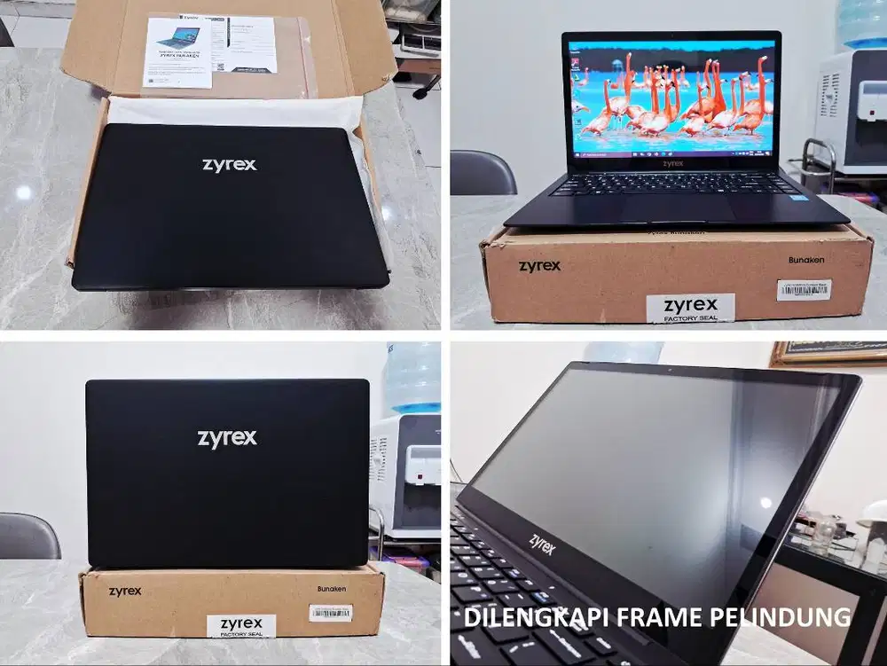 Laptop Super SLIM SSD 256GB eMMC 64GB Batre Kuat Zyrex BUNAKEN Garansi