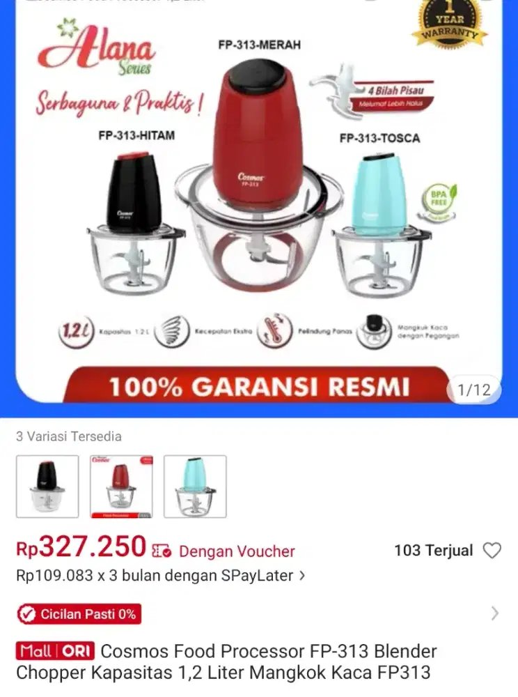Chopper cosmos Fp313 1.2ltr