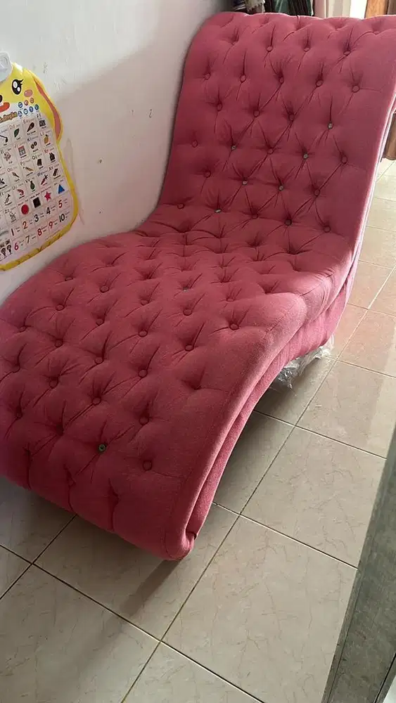 Jual sofa santai pink